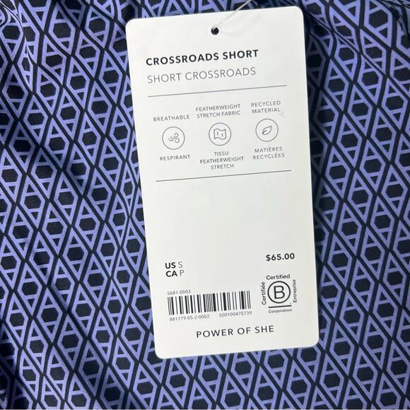NWT Athleta Geometric Purple Crossroads Pocket Running Shorts Small - Picture 3 of 4